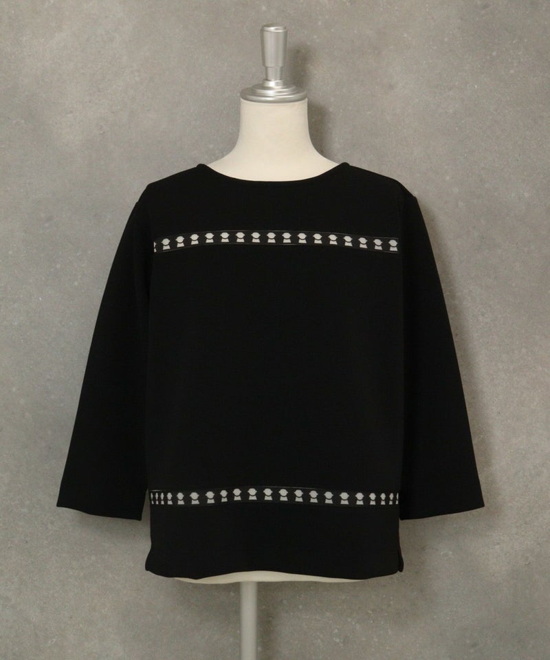 七分袖ダンボールプルオーバー（ブラック）