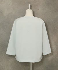 七分袖ダンボールプルオーバー後（ライトブルー）