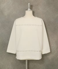 七分袖ダンボールプルオーバー（ホワイト）