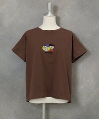 ビーズ刺繍UV冷感プルオーバー(ブラウン)前