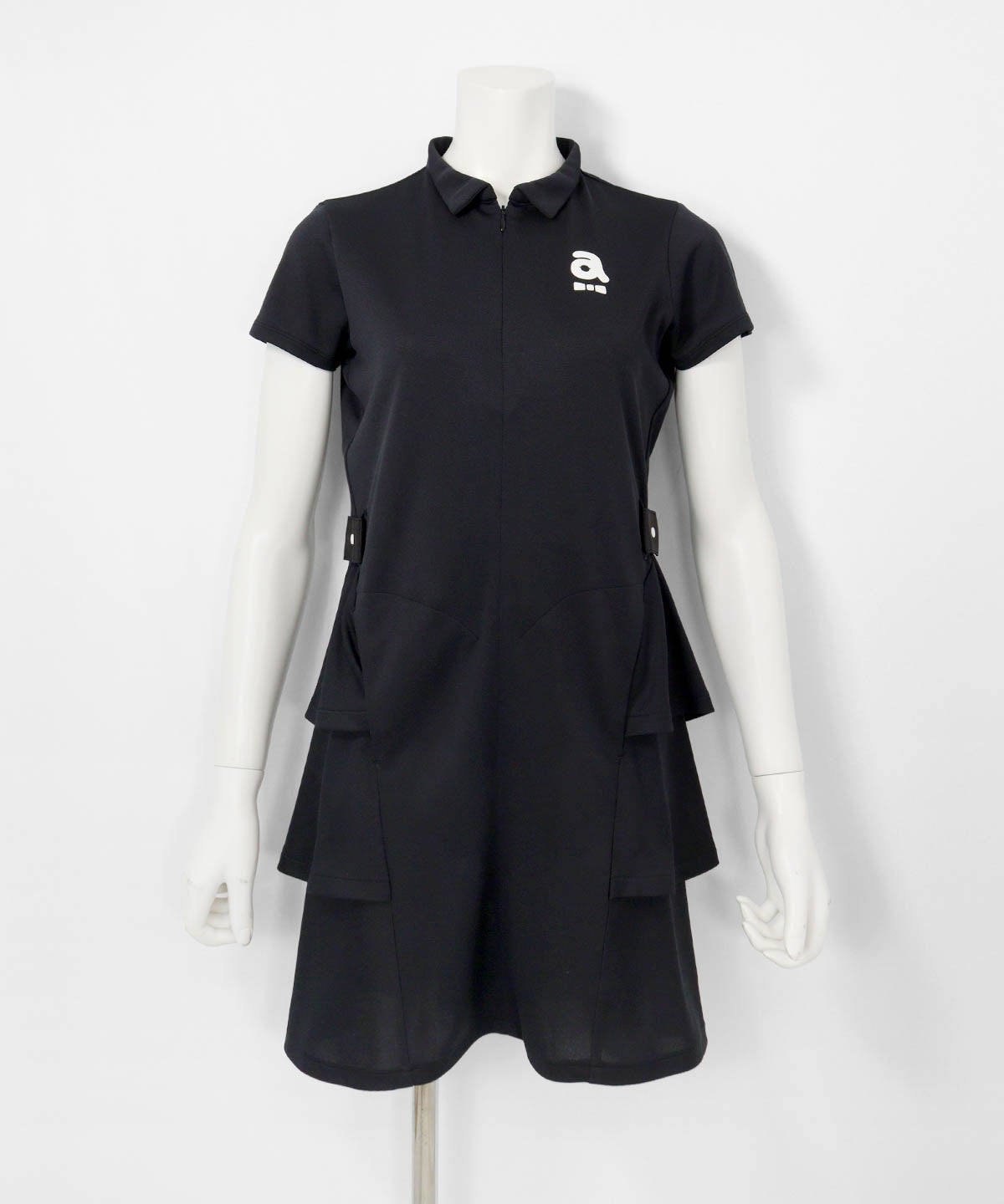 【WEB限定商品】ティアード切替UV速乾ワンピース(ブラック)前