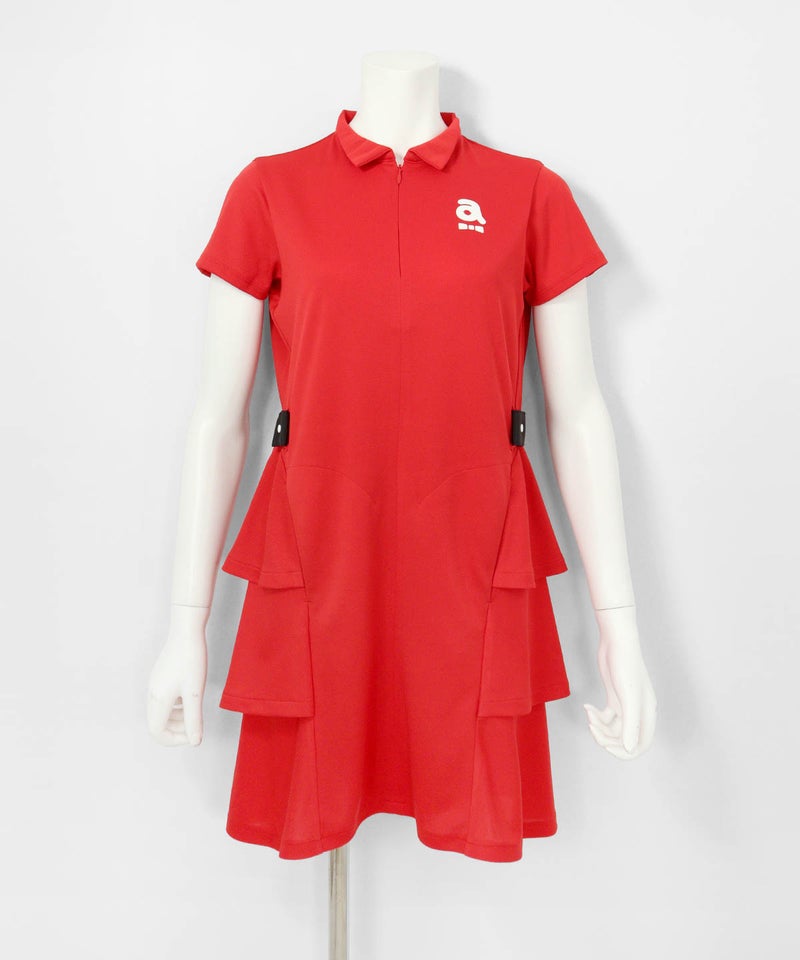 【WEB限定商品】ティアード切替UV速乾ワンピース(レッド)前