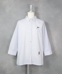 【オンラインストア・店舗限定商品】マルチストライプシャツ（ブルー）前