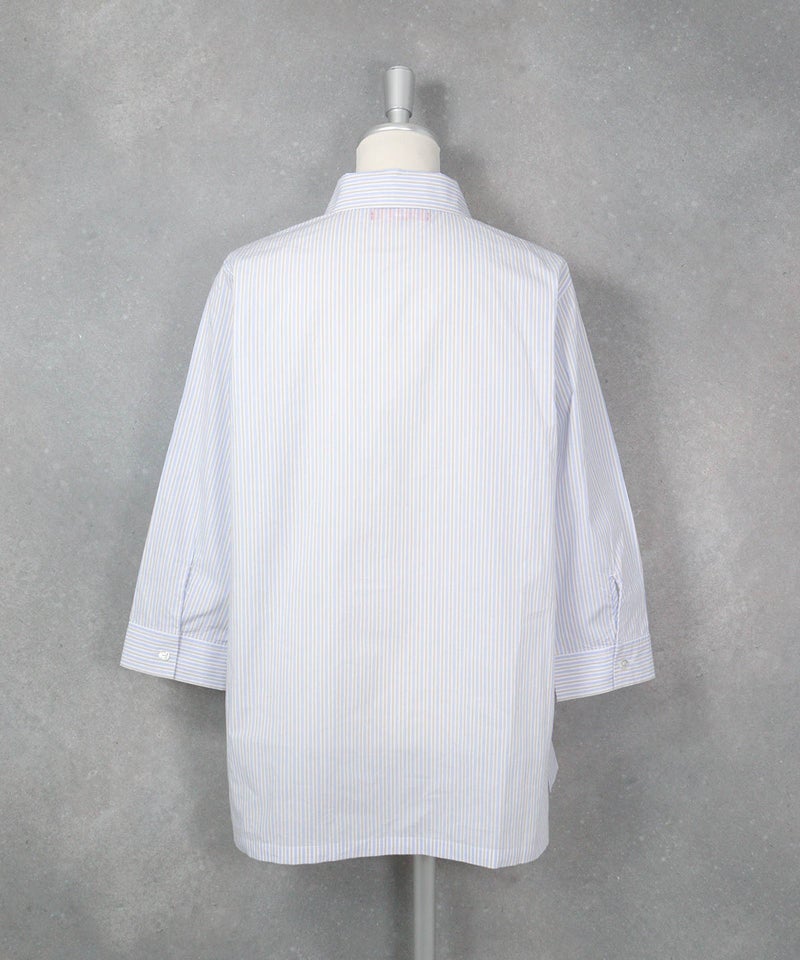 【オンラインストア・店舗限定商品】マルチストライプシャツ（ブルー）前