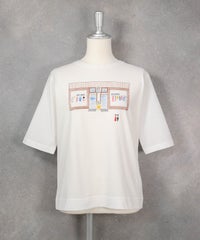 コットン100％UV速乾5分袖プルオーバー（ホワイト）前