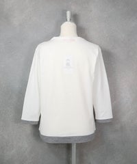 コットン100％UV速乾七分袖プルオーバー（ホワイト）後ろ