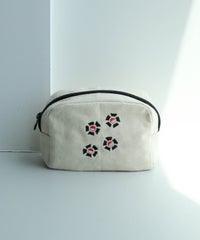 刺繍ポーチ（フラワー/ブラック）