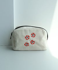 刺繍ポーチ（フラワー/レッド）