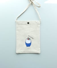 刺繍ミニサコッシュ（タマゴ/ブルー）