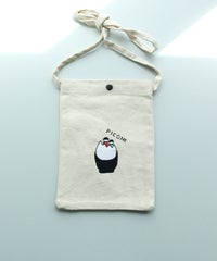 刺繍ミニサコッシュ（タマゴ/ブラック）