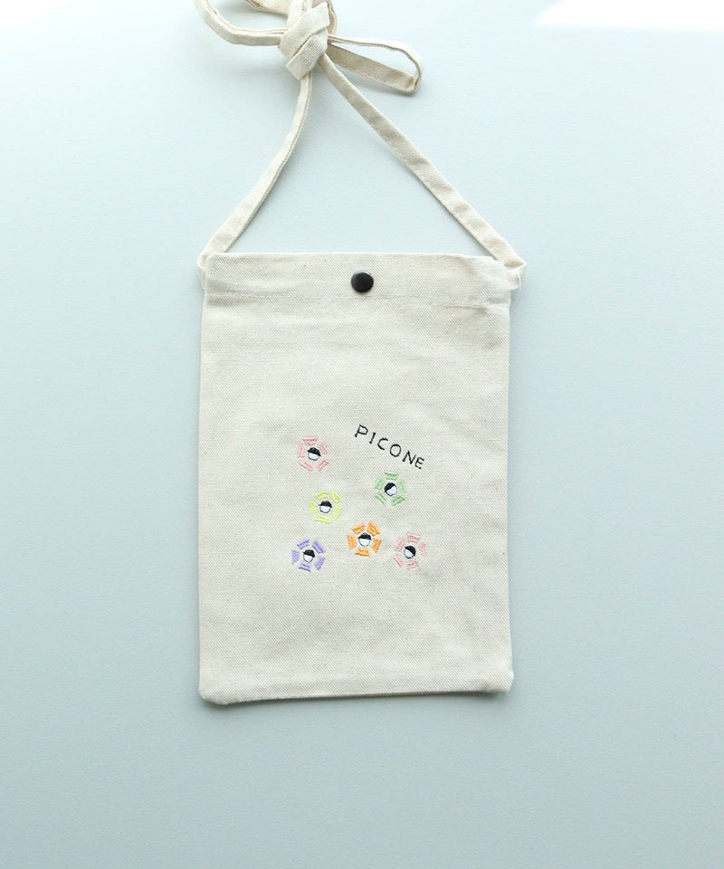 刺繍ミニサコッシュ（フラワー/マルチ）
