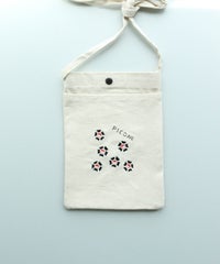 刺繍ミニサコッシュ（フラワー/ブラック）