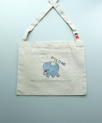 刺繍サコッシュ（ゾウ/ライトブルー）
