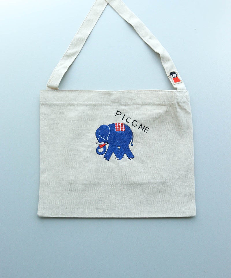 刺繍サコッシュ（ゾウ/ブルー）