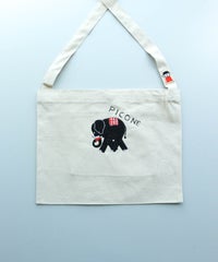 刺繍サコッシュ（ゾウ/ブラック）