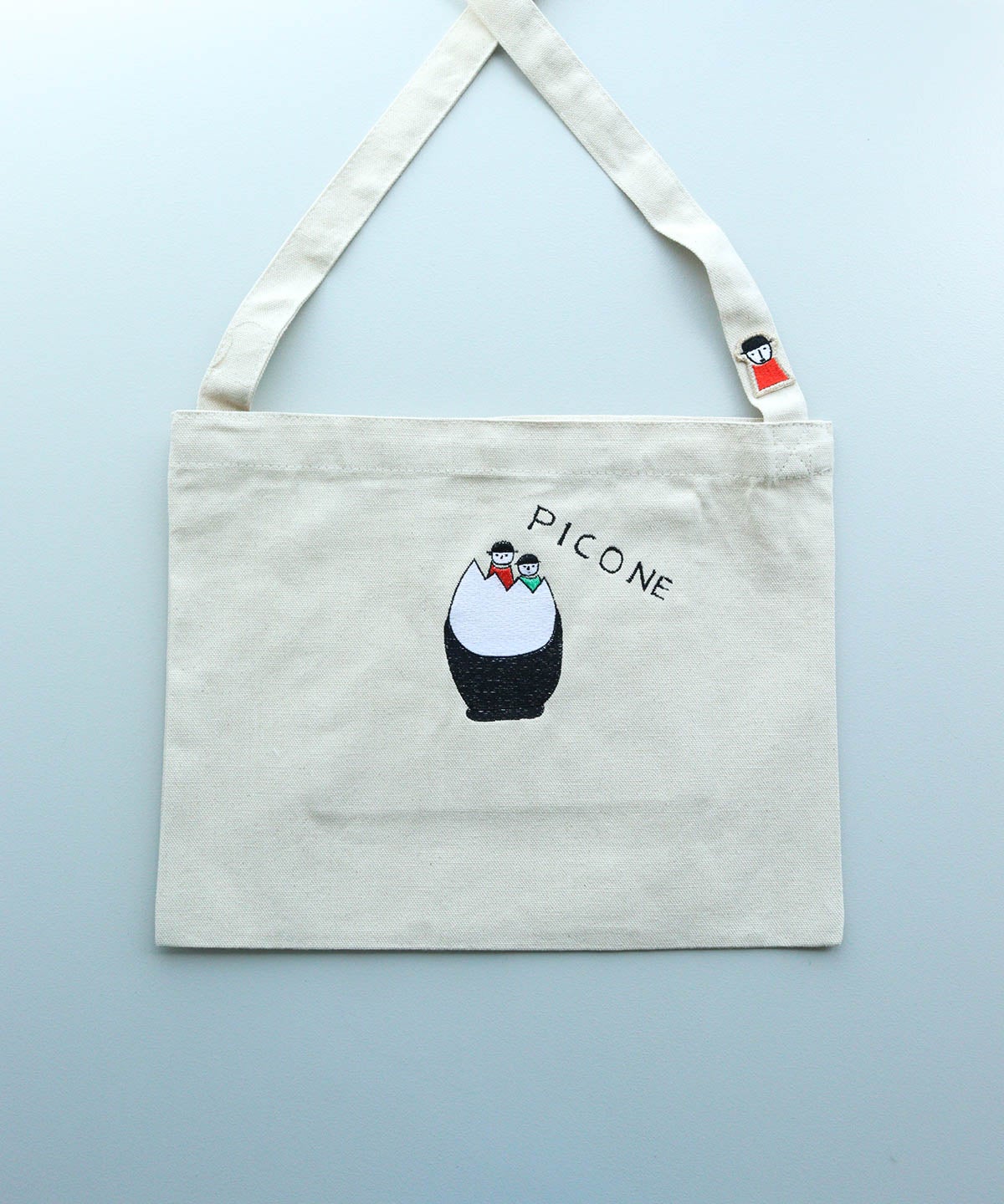 刺繍サコッシュ（タマゴ/ブラック）