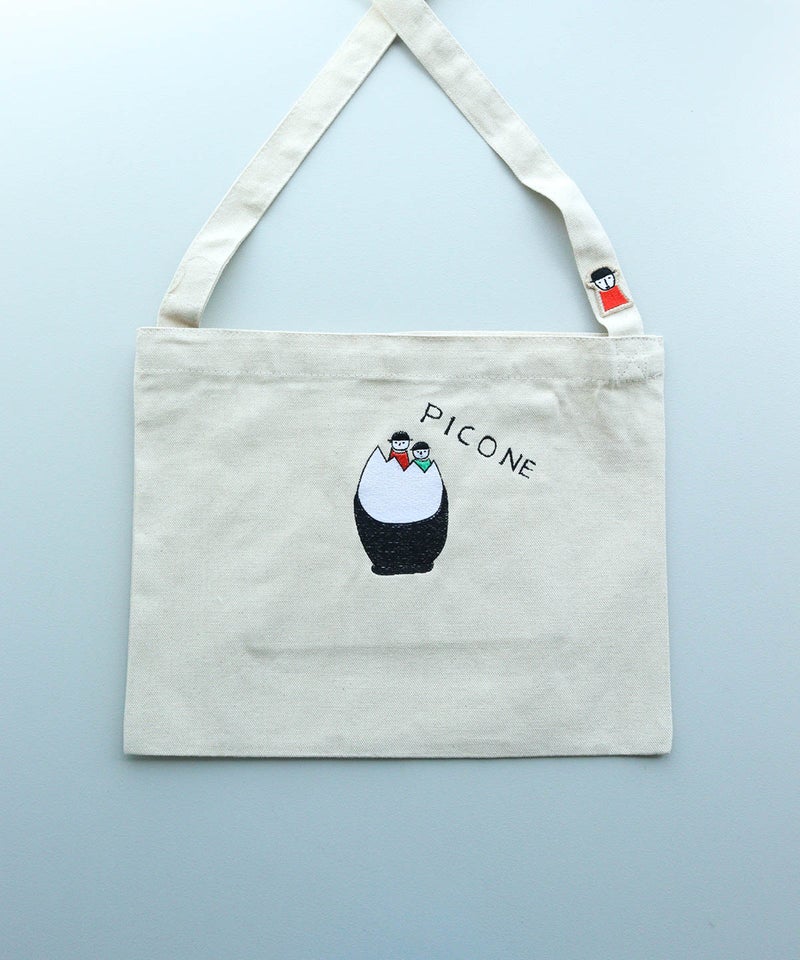 刺繍サコッシュ（タマゴ/ブラック）