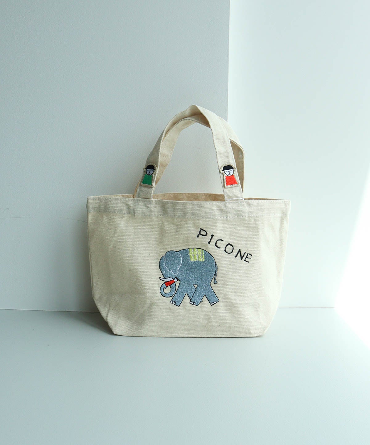刺繍ミニトートバック（ゾウ/ライトブルー）
