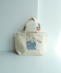 刺繍ミニトートバック（ゾウ/ライトブルー）