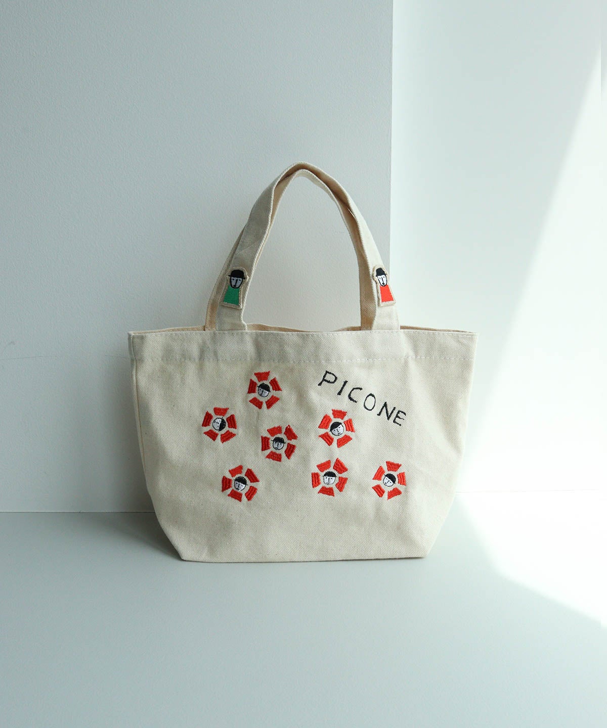 刺繍ミニトートバック（フラワー/レッド）