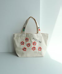 刺繍ミニトートバック（フラワー/レッド）