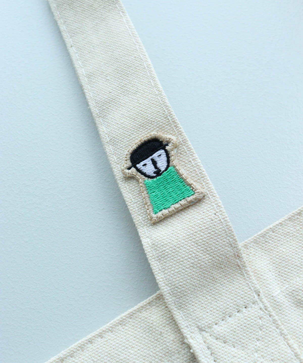 持ち手刺繍部分
