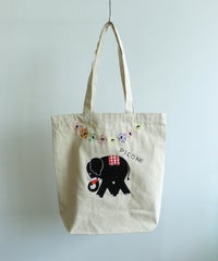 刺繍トートバッグ（ブラック）