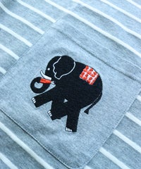 刺繍部分（ゾウ/ブラック）