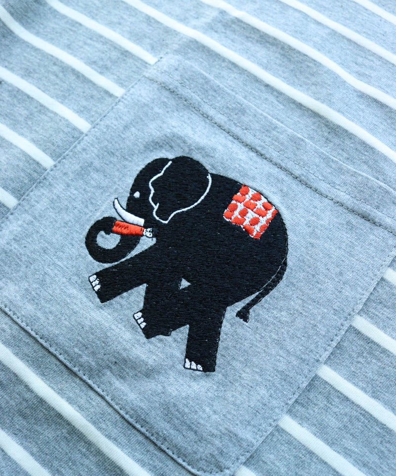刺繍部分（ゾウ/ブラック）
