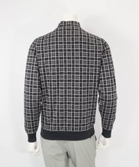 コットン混チェックプルオーバー（ブラック）後ろ