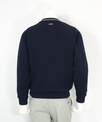  【メンズ】袖ラインワッフルプルオーバー（ネイビー）バック