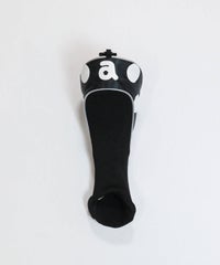 モノトーンドット柄ヘッドカバー(FW)（ブラック）後ろ