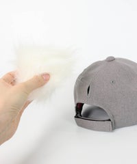 ポンポン取り外し（グレー）