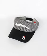 グレンチェック柄サンバイザー(ブラック)