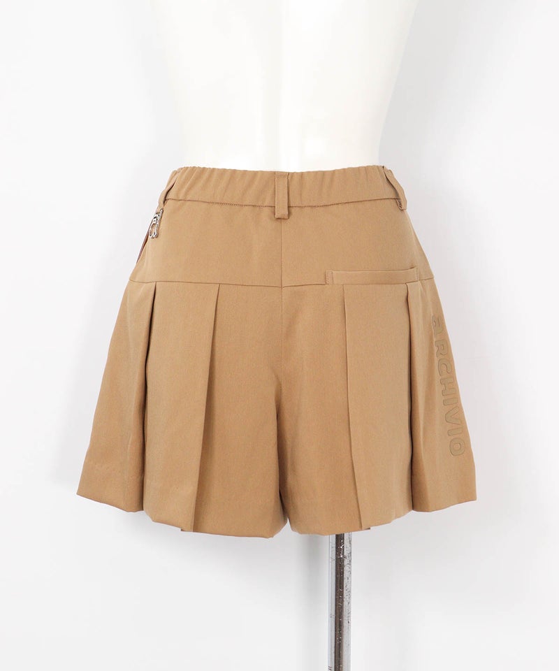異素材切替撥水ショートパンツ後（ブラウン）