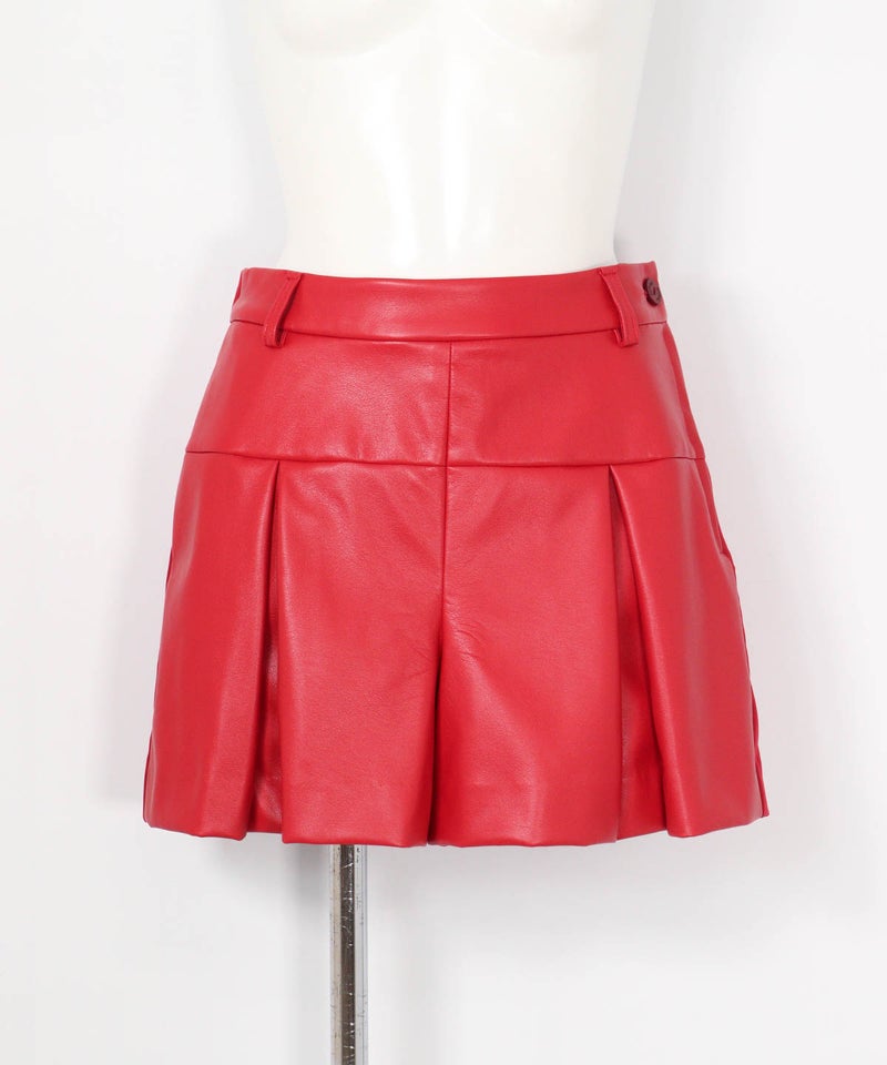 異素材切替撥水ショートパンツ（レッド）