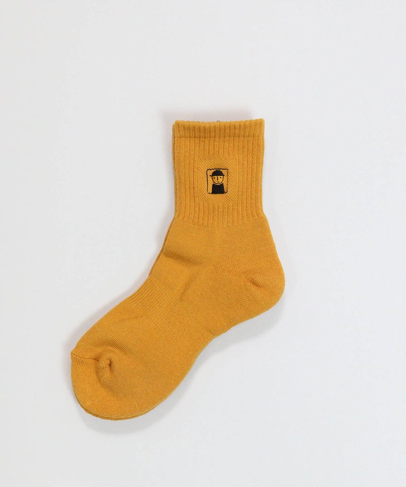 ピコ刺繍リブソックス（イエロー）