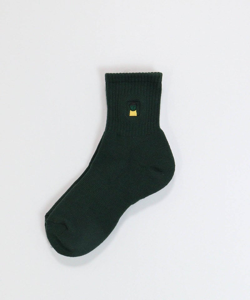 ピコ刺繍リブソックス（グリーン）