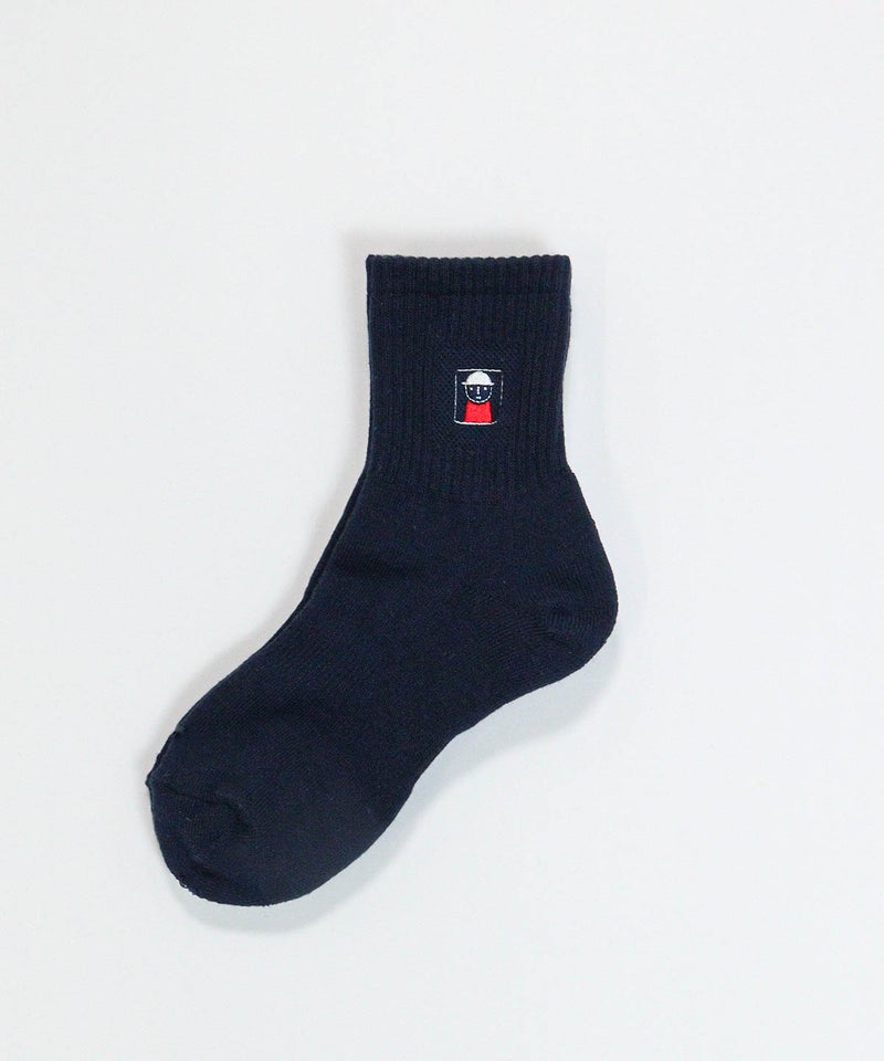 ピコ刺繍リブソックス（ネイビー）