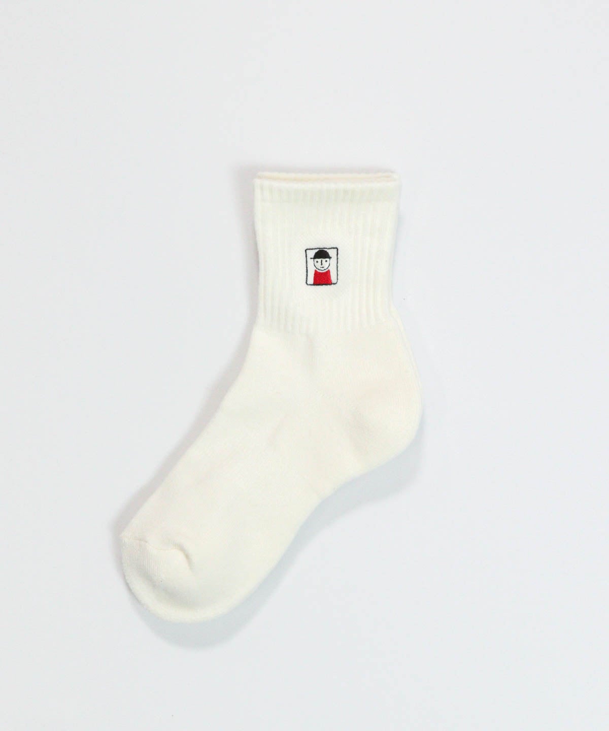 ピコ刺繍リブソックス（ホワイト）