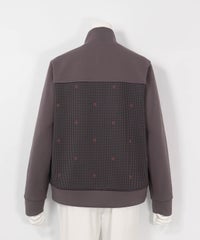 千鳥柄切替UVブルゾン（グレー）バック