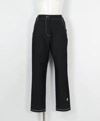 デニムライク撥水ストレッチパンツ（ブラック）フロント