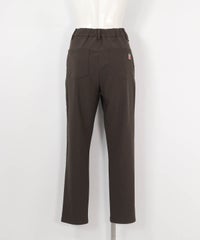 トリコットリブテーパードパンツ（グレー）バック