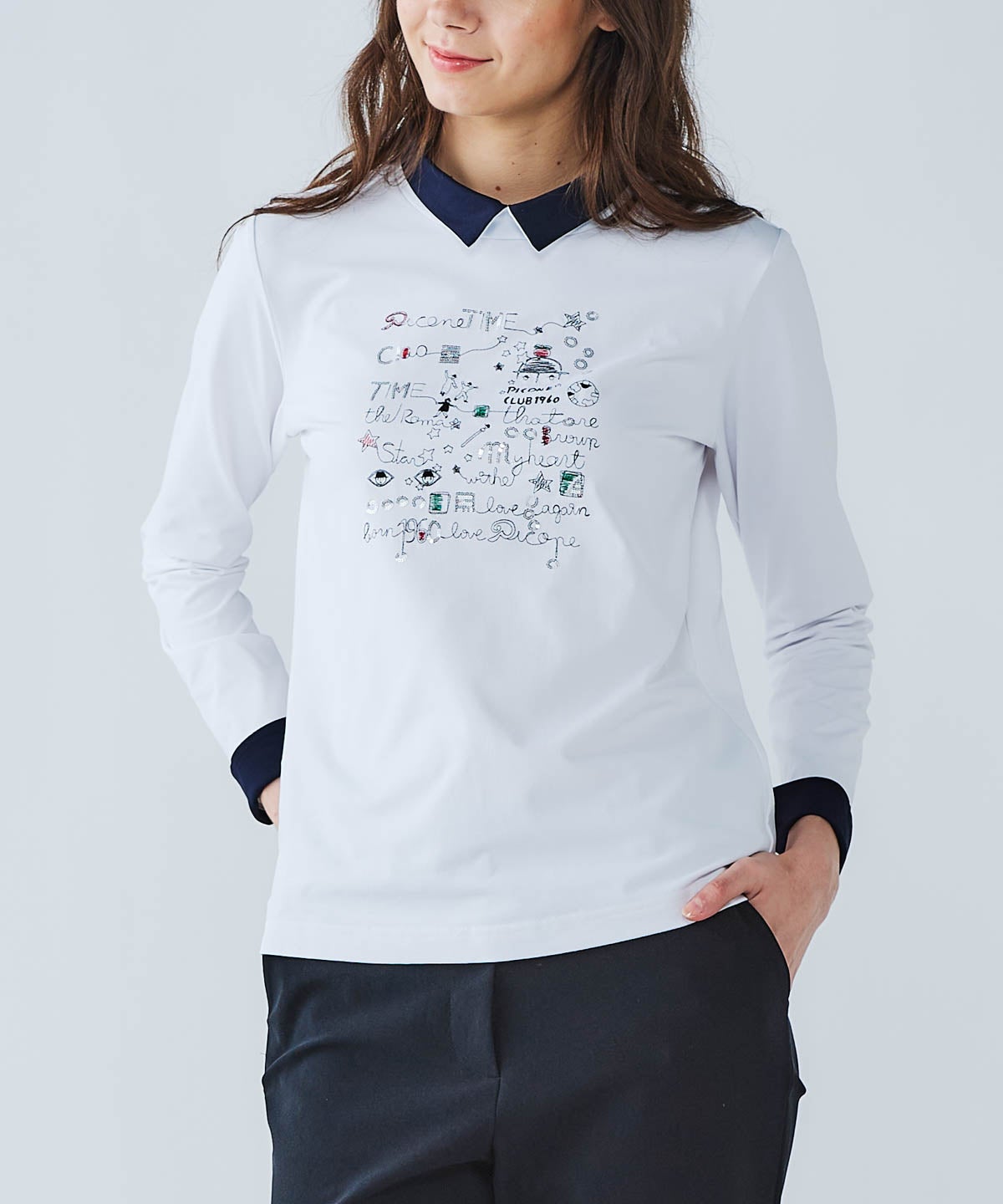 襟付きUV速乾刺繍プルオーバー|ピッコーネクラブ - ゴルフウェアや婦人
