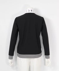 レイヤード風ジッププルオーバー後（ブラック）