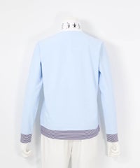 レイヤード風ジッププルオーバー後（ライトブルー）