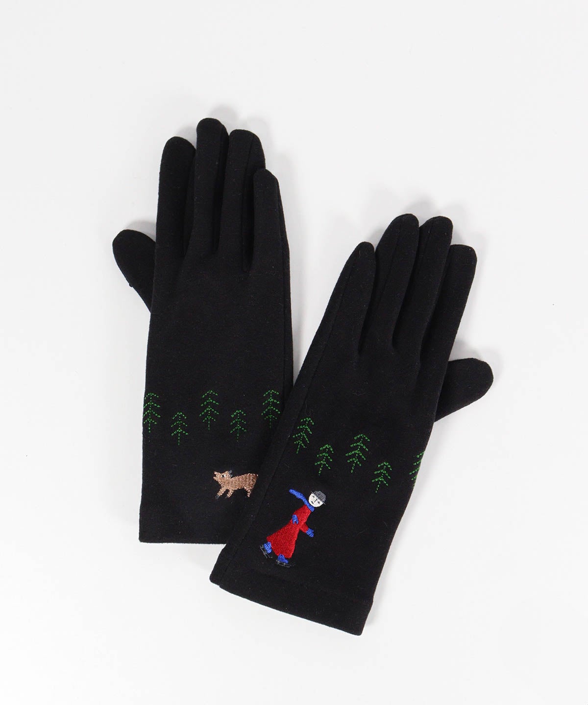 ピコスケート刺繍手袋（ブラック）
