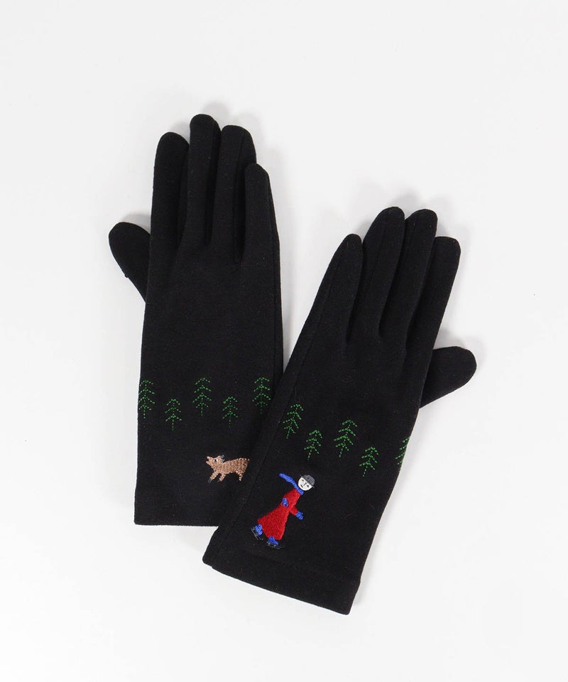 ピコスケート刺繍手袋（ブラック）