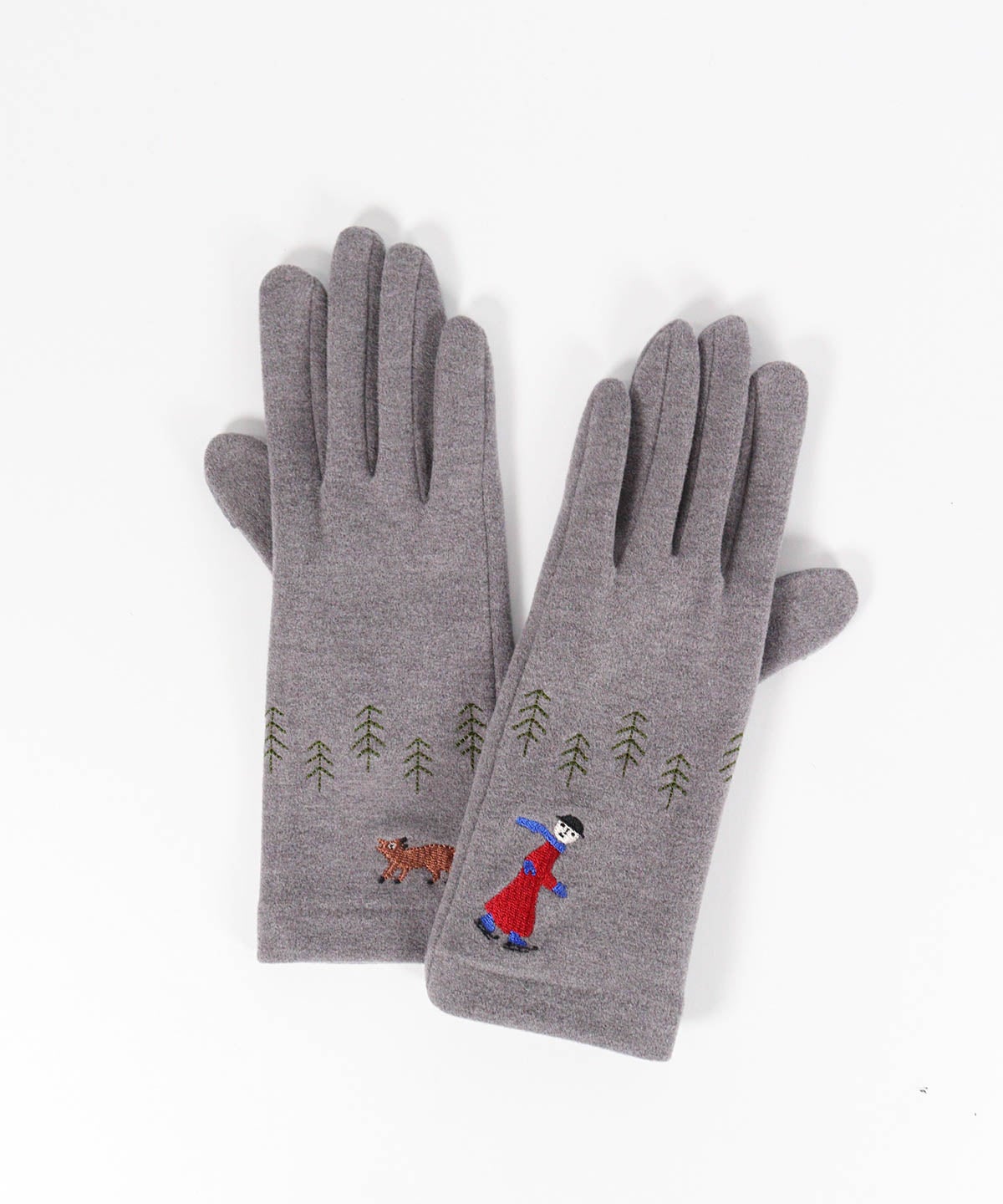 ピコスケート刺繍手袋（ライトグレー）