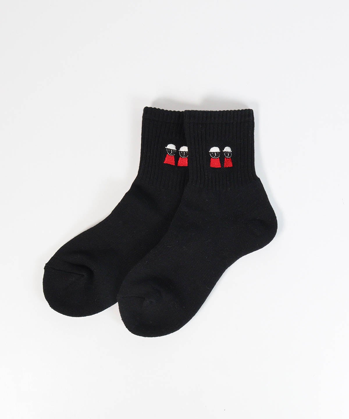 ピコ刺繍リブソックス（ブラック）